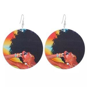 Adana African Girl Power Dangle Earrings 1A0-WDE- 009